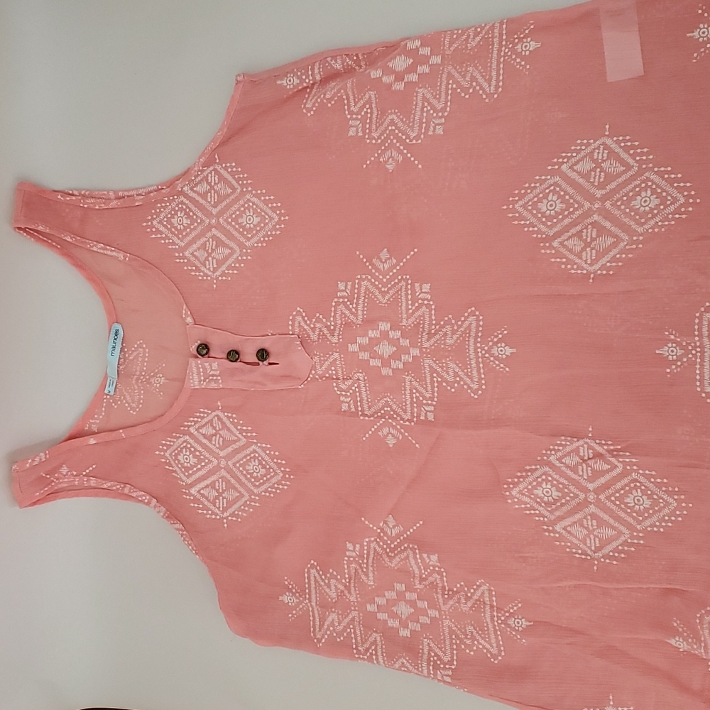 Maurices Shear peach tank top M with diamonds
